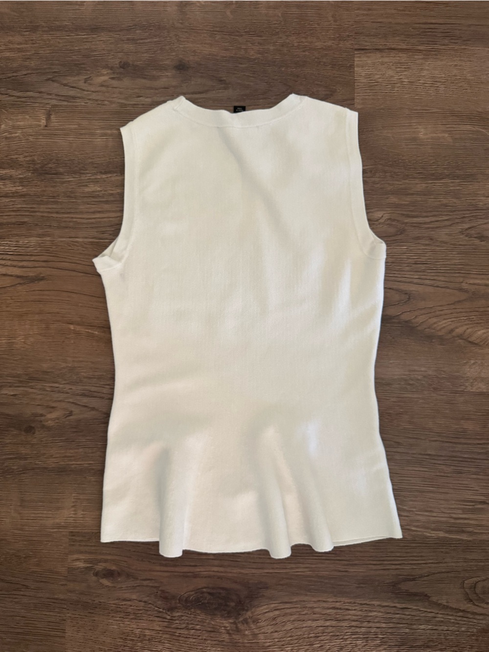 Ann Taylor Knit Peplum White Tank Top - XS - Picture 6 of 6
